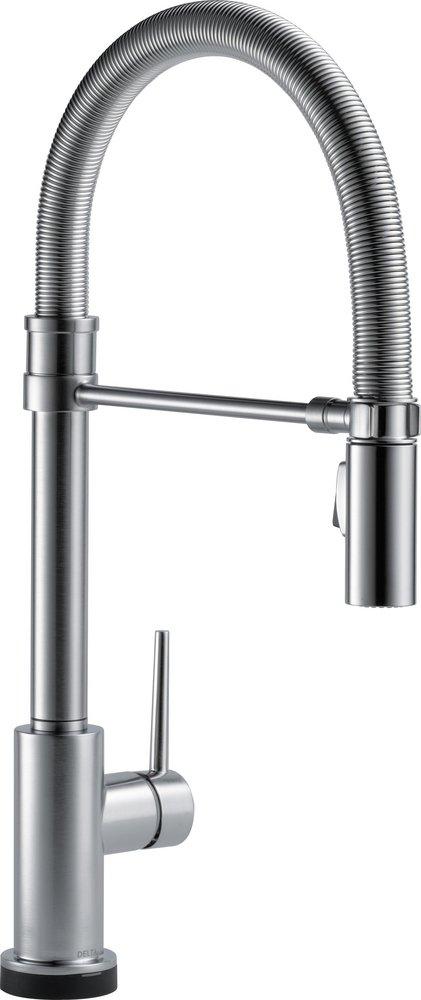 Delta Faucet Trinsic Single Handle Pull Down Kitchen Faucet with Touchless or Touch Activation in Arctic Stainless