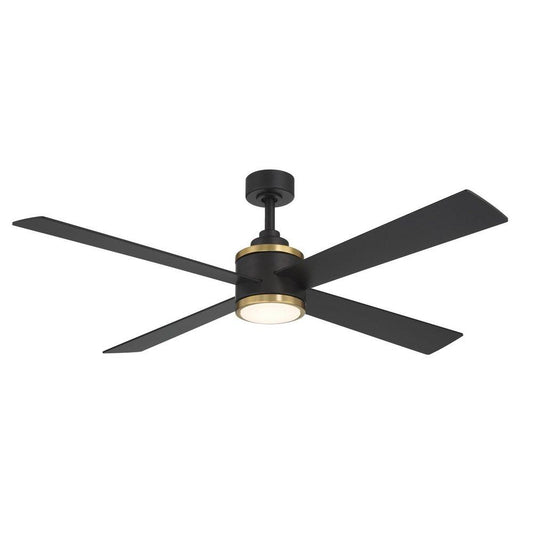 Minka Aire Falco 54 in. 4-Blade Ceiling Fan in Coal/Soft Brass