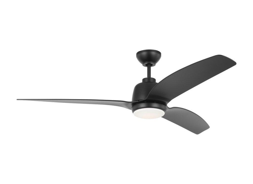 Visual Comfort & Co. Fan Avila Coastal 60 in. Ceiling Fan in Matte Black with LED Light Kit