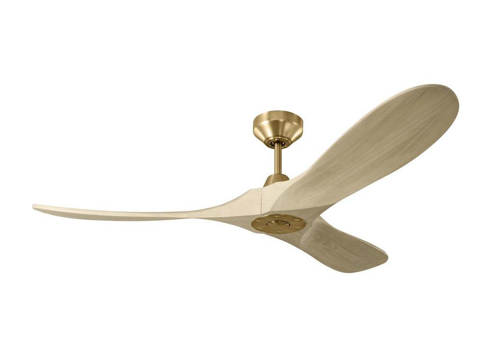 Visual Comfort & Co. Fan Maverick Smart Maverick Smart 52 in. 3-Blade Indoor Smart Ceiling Fan in Burnished Brass & Washed White Oak