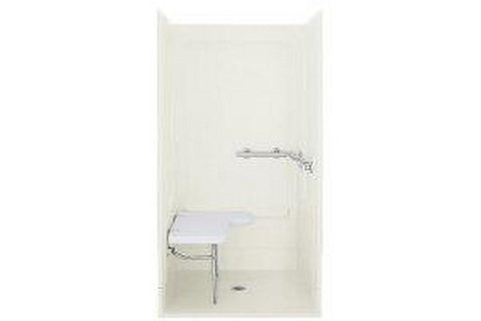 Sterling Series 6205 39-3/8 x 65-1/4 in. Shower End Wall Set with Left Seat in White