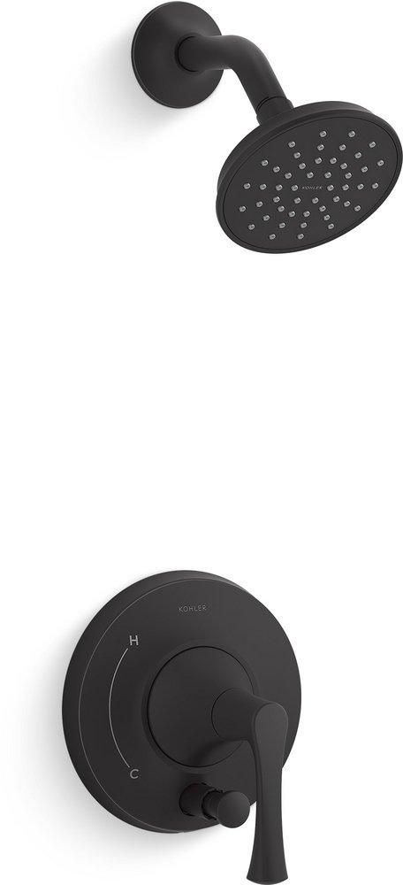 KOHLER Buckley™ One Handle Single Function Shower Faucet in Matte Black (Trim Only)