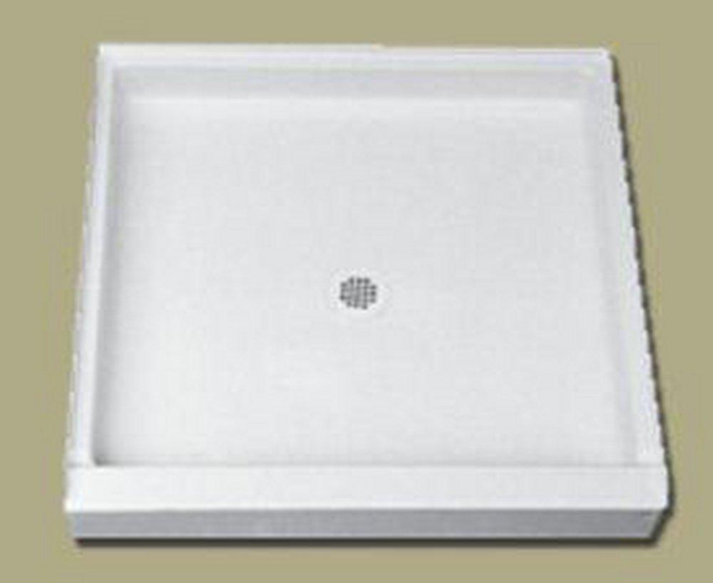Florestone The Edge 60 in. x 34 in. Shower Base with Center Drain in White