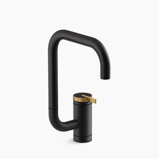 KOHLER Components® Single Handle Bar Faucet in Matte Black with Moderne Brass