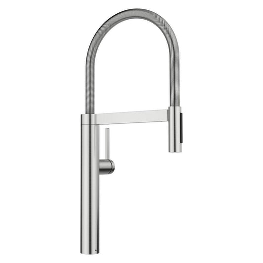 BLANCO Culina II Single Handle Pull Down Kitchen Faucet in PVD Steel