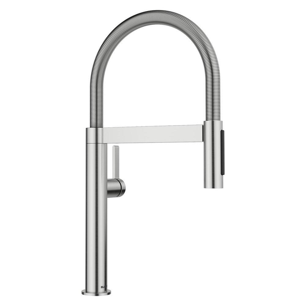 BLANCO Culina II Single Handle Pull Down Kitchen Faucet in PVD Steel