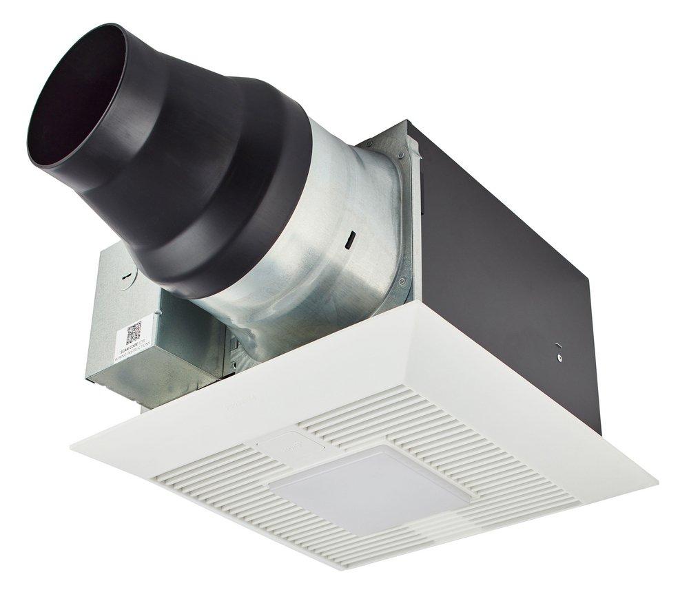 Panasonic WhisperGreen® Select 50-80-110 CFM Ceiling Mount Ventilation Fan with Single-Speed Motor & LED Light in White - 0.3-0.7 Sones - Energy Star Rated