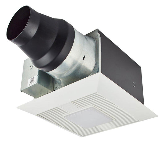 Panasonic WhisperGreen® Select 50-80-110 CFM Ceiling Mount Ventilation Fan with Single-Speed Motor & LED Light in White - 0.3-0.7 Sones - Energy Star Rated