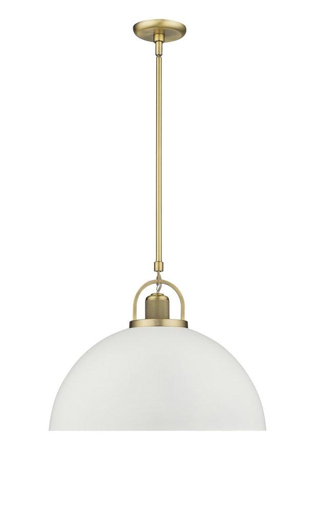 Millennium Lighting Artistan 1-Light Pendant Light in Vintage Brass/Matte White