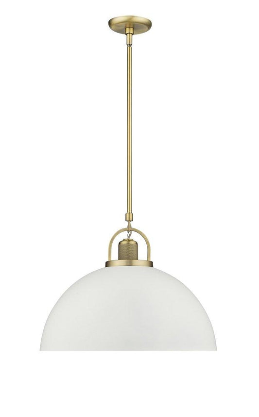 Millennium Lighting Artistan 1-Light Pendant Light in Vintage Brass/Matte White
