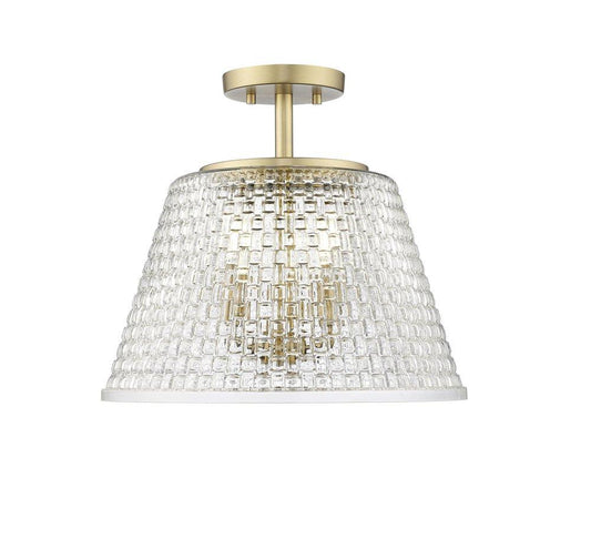 Millennium Lighting Saben 3-Light Semi-Flush Mount Ceiling Light in Vintage Brass