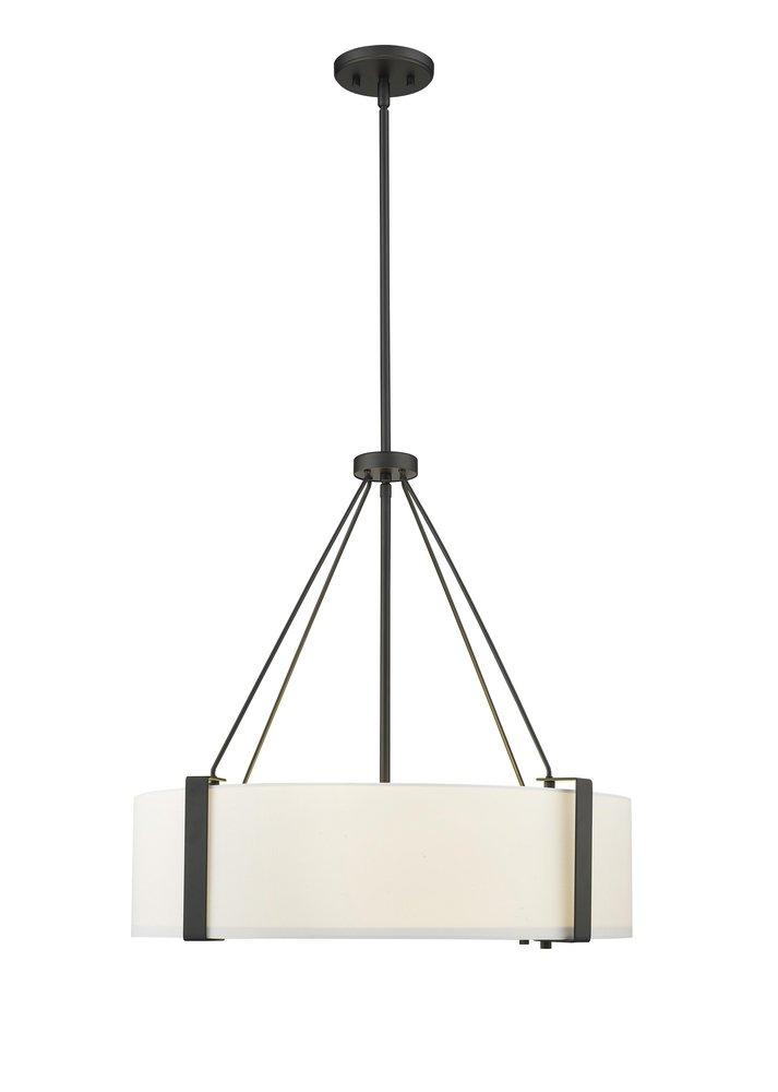 Millennium Lighting Telfar 3-Light Pendant Light in Matte Black/White