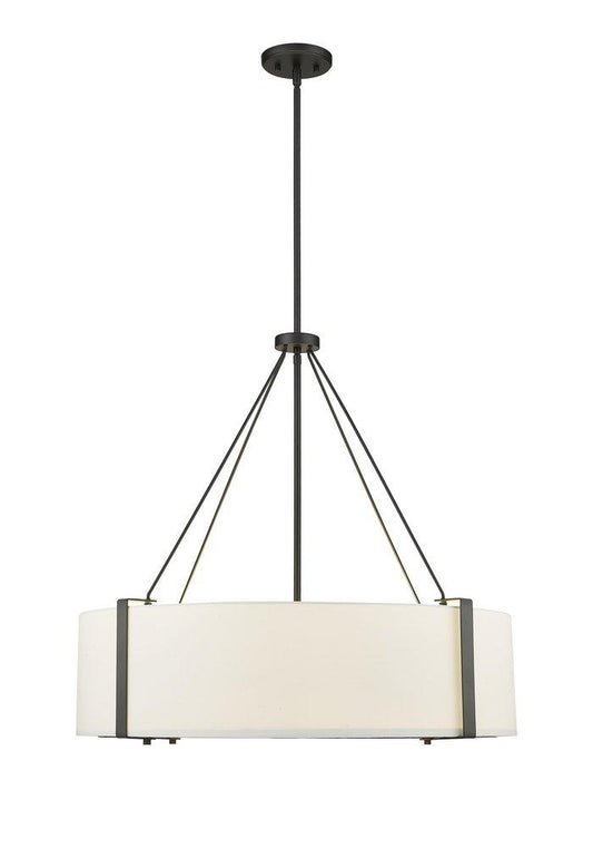 Millennium Lighting Telfar 6-Light Pendant Light in Matte Black/White