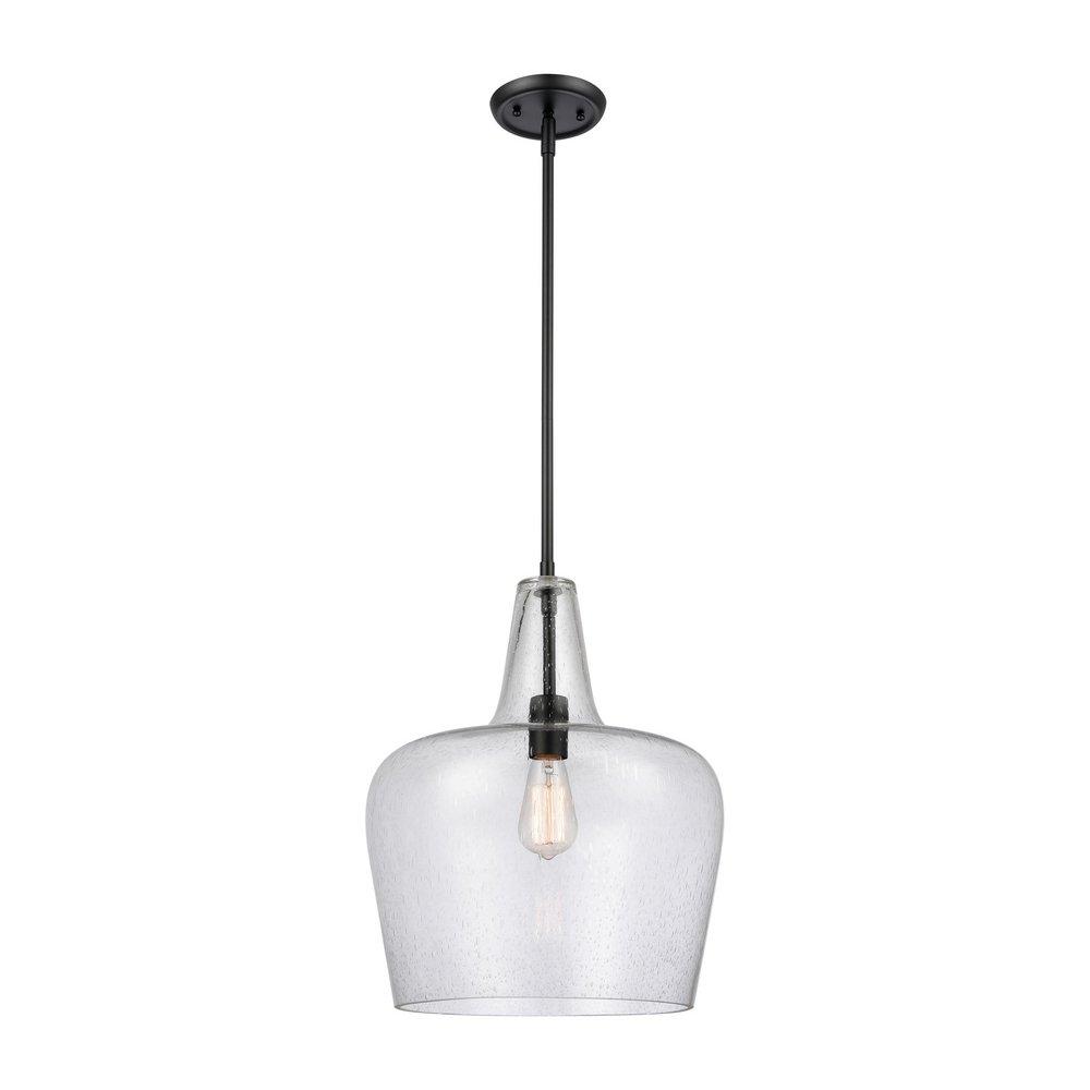 Millennium Lighting Puckette 1-Light Pendant Light in Matte Black