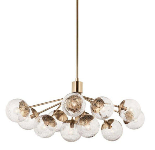 Kichler Lighting Silvarious 12-Light Convertible Linear Chandelier in Champagne Bronze