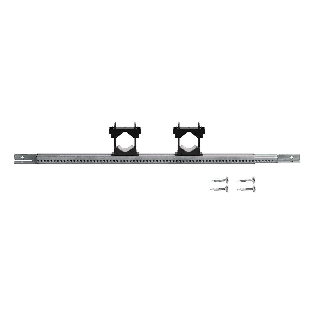 Adjustable Pipe Support Bracket with 14-12 in. Extension - 2 Glide Clamps (Screws Included)