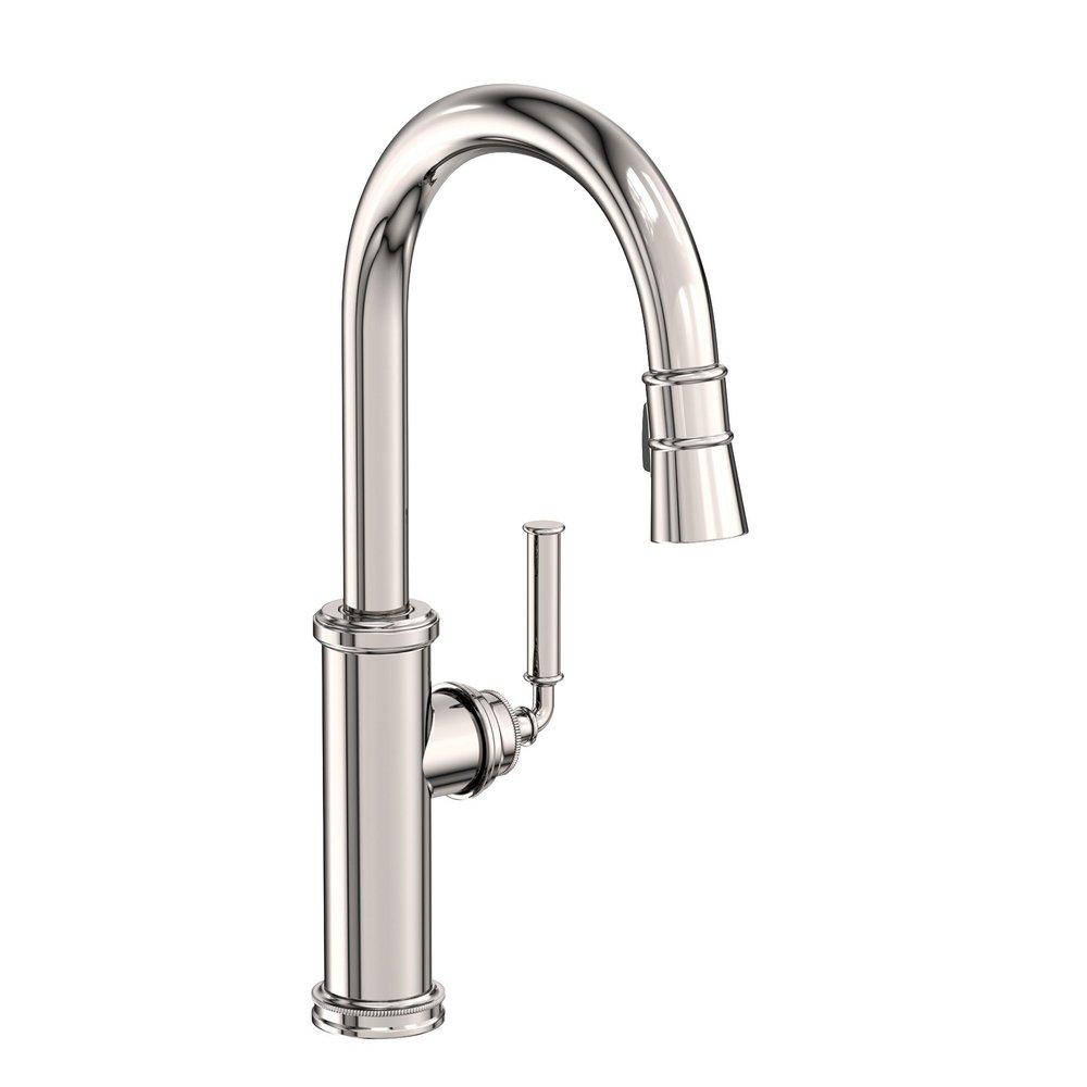Newport Brass Taft Single Handle Pull Down Kitchen Faucet in Polished Nickel - PVD