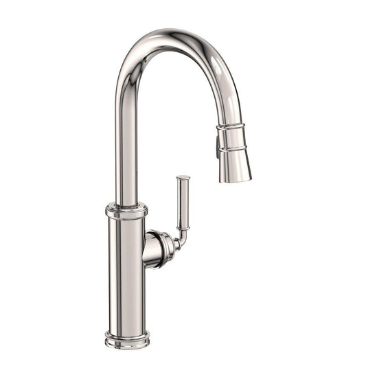Newport Brass Taft Single Handle Pull Down Kitchen Faucet in Polished Nickel - PVD