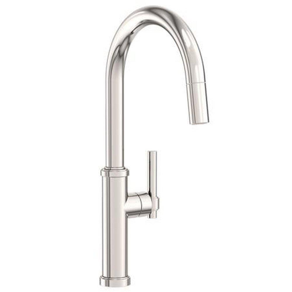 Newport Brass Seager Single Handle Pull Down Kitchen Faucet in Polished Nickel - Natural
