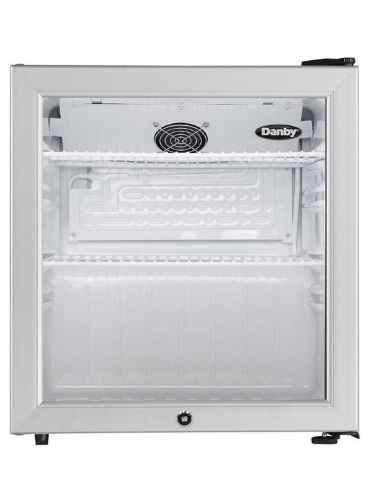 1.6 cu. ft. Compact Glass Door Fridge in Platinum