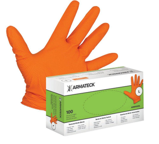 6 mil Disposable Nitrile Gloves, Box of 100, Orange, L