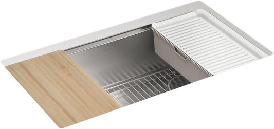 KOHLER Strive® 32 in. Undermount Stainless Steel Single Bowl Workstation Kitchen Sink