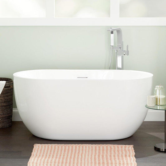 Signature Hardware Boyce 56 in. Freestanding Bathtub with Universal Drain in White