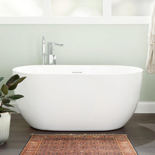 Signature Hardware Boyce 61 in. Freestanding Bathtub with Universal Drain in White