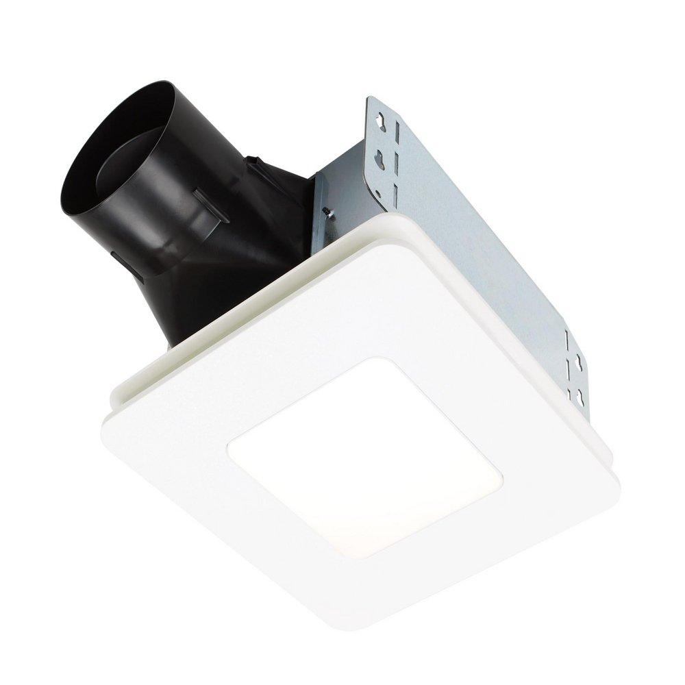 Broan-NuTone Roomside Series 80 CFM Ceiling Mount Bathroom Exhaust Fan with LED Light in White - 1.5 Sones - Energy Star Rated