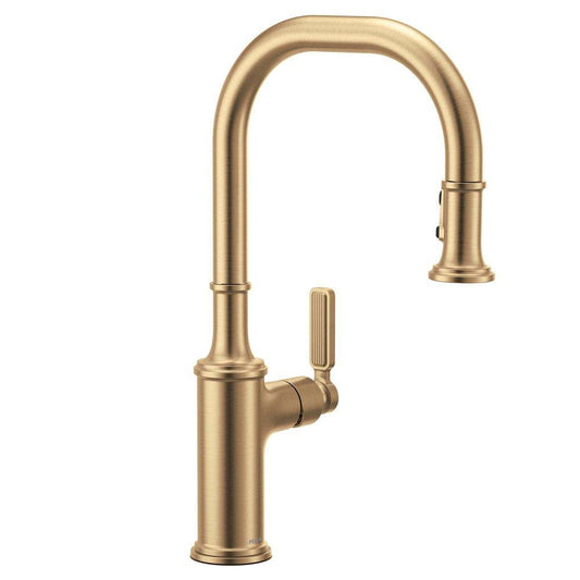 Moen Smyth Single Handle Pull Down Kitchen Faucet in Bronzed Gold