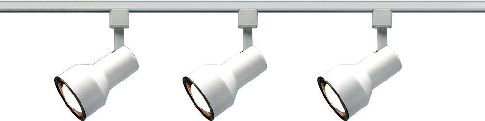 3-Light R30 Step Cylinder Track Kit - 4ft Track - White Finish