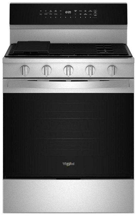 30 in. 4-Burner Smart Gas Freeestanding Range with Air Cooking Technology in Fingerprint Resistant Stainless Steel