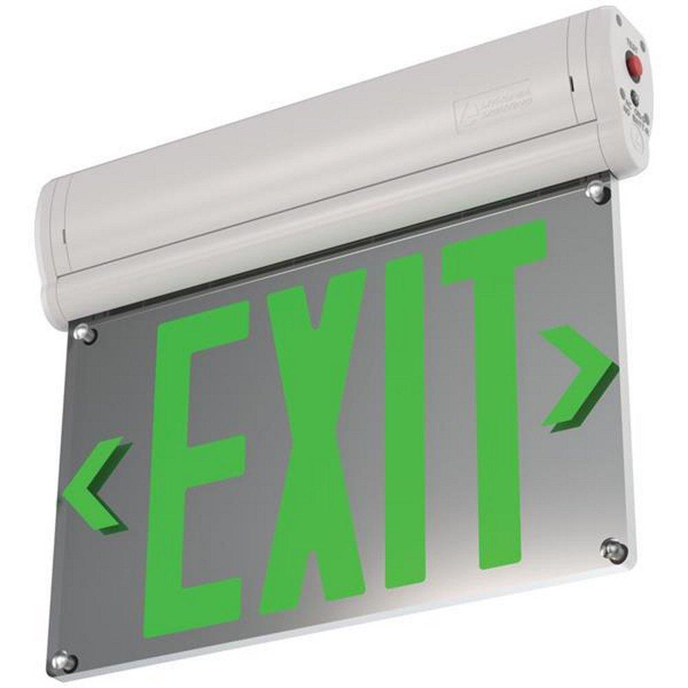 Lithonia Lighting cContractor Select™ Basics Edge-Lit LED 4in. Wide Green Letter Surface Mount Exit Light