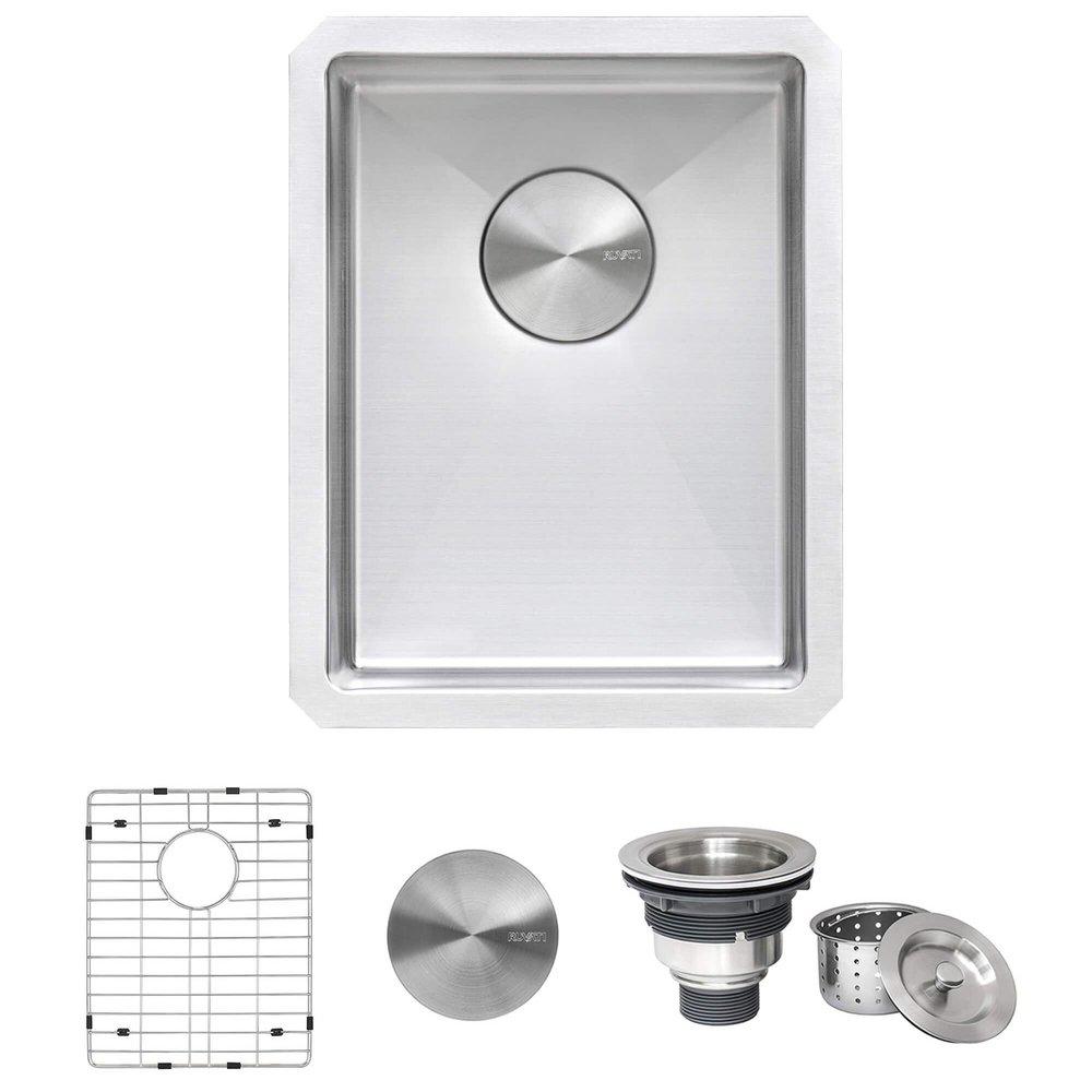 Ruvati Terraza 14 in. Undermount Stainless Steel Single Bowl Kitchen Sink