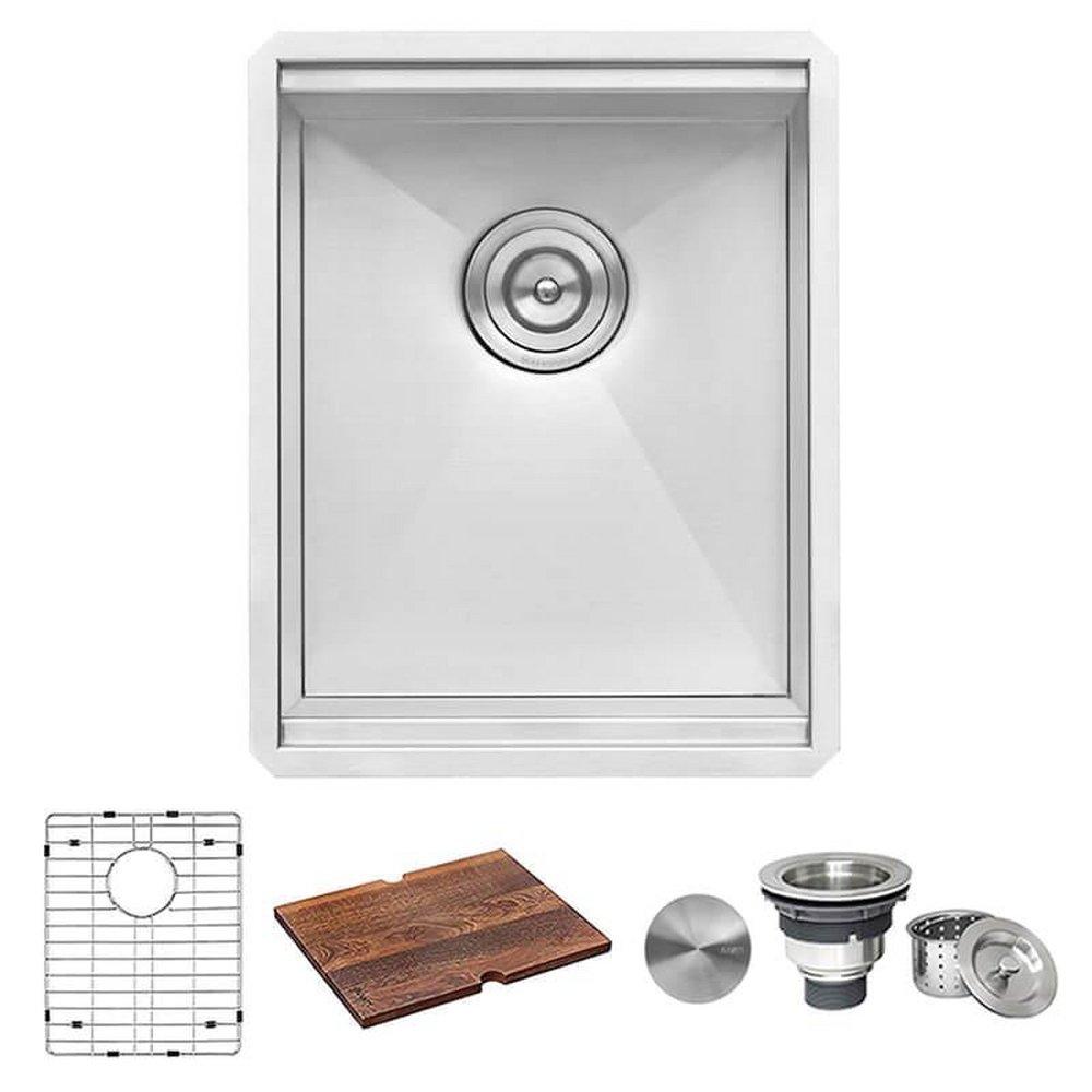 Ruvati Roma 15 in. Undermount Stainless Steel Single Bowl Kitchen Sink