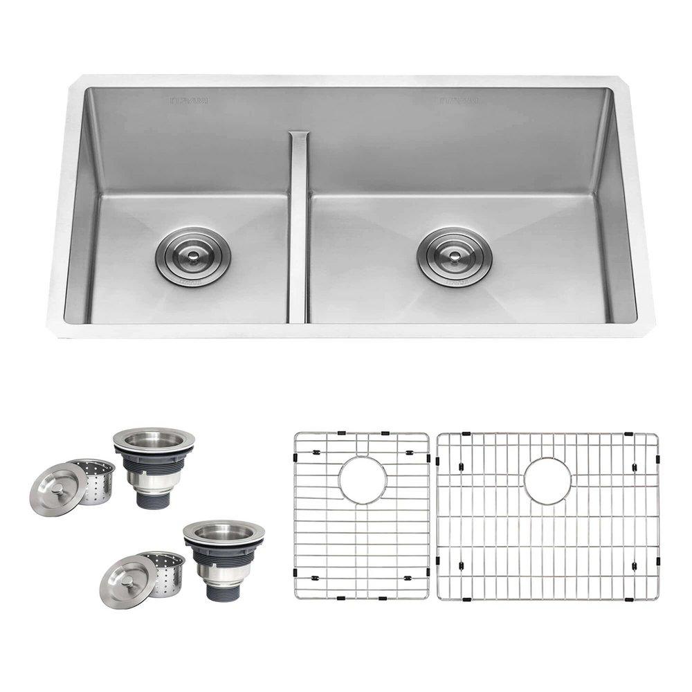 Ruvati Urbana 33 in. Undermount Stainless Steel Double Bowl Kitchen Sink