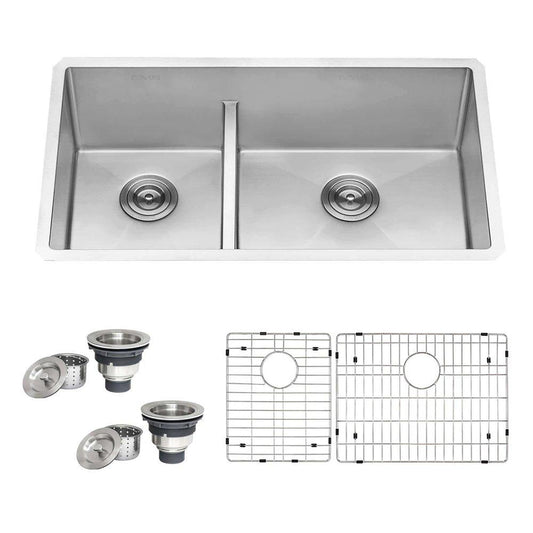 Ruvati Urbana 33 in. Undermount Stainless Steel Double Bowl Kitchen Sink