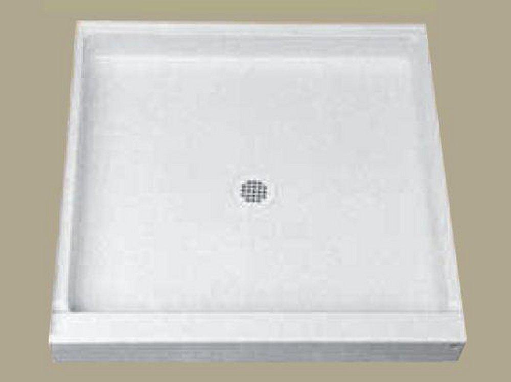 Florestone The Edge 42 in. x 34 in. Shower Base with Center Drain in White