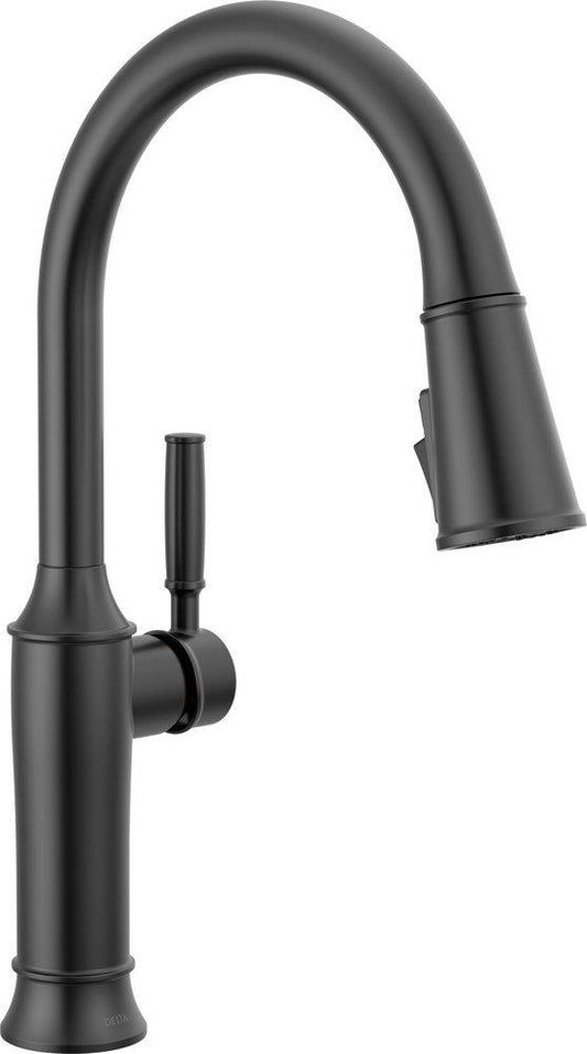 Delta Faucet Renaldi Single Handle Pull Down Kitchen Faucet in Matte Black