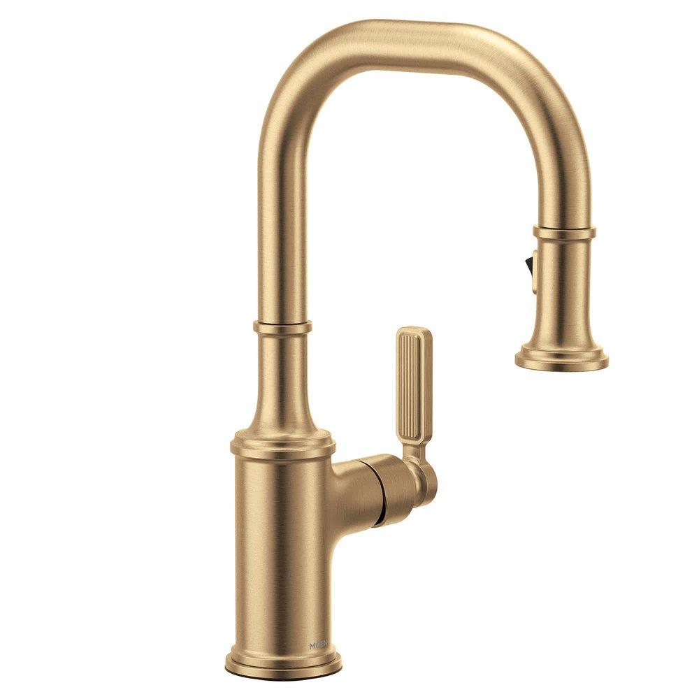 Moen Smyth Single Handle Pull Down Bar Faucet in Bronzed Gold