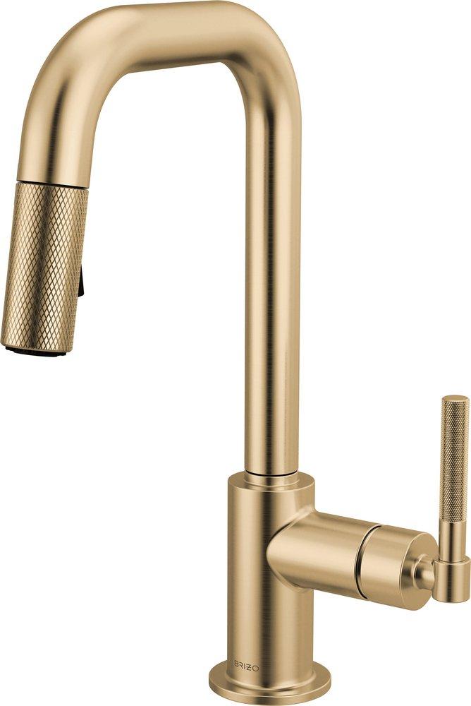 Brizo Litze® Single Handle Pull Down Bar Faucet in Brilliance® Luxe Gold®