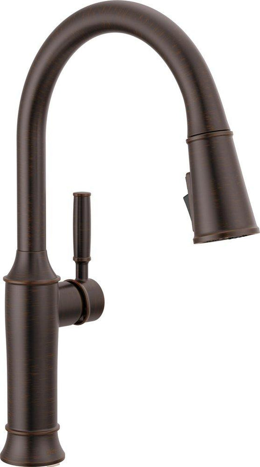 Delta Faucet Renaldi Single Handle Pull Down Kitchen Faucet in Venetian Bronze