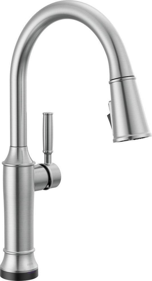 Delta Faucet Renaldi Single Handle Pull Down Touchless Kitchen Faucet in Arctic Stainless