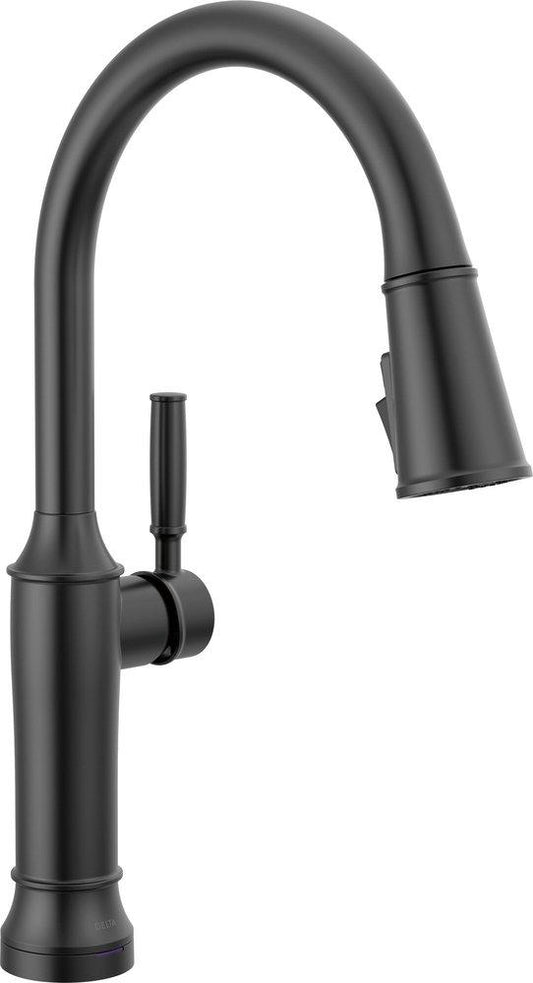 Delta Faucet Renaldi Single Handle Pull Down Touchless Kitchen Faucet in Matte Black