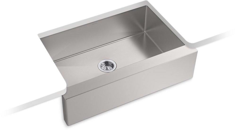 KOHLER Strive® 33-1/2 in. Undermount Farmhouse Stainless Steel Single Bowl Kitchen Sink