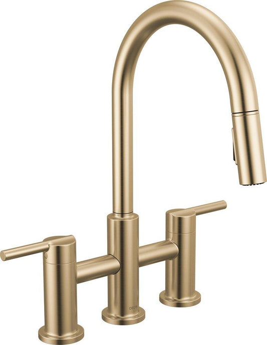 Delta Faucet Nicoli™ Single Handle Pull Down Kitchen Faucet in Champagne Bronze