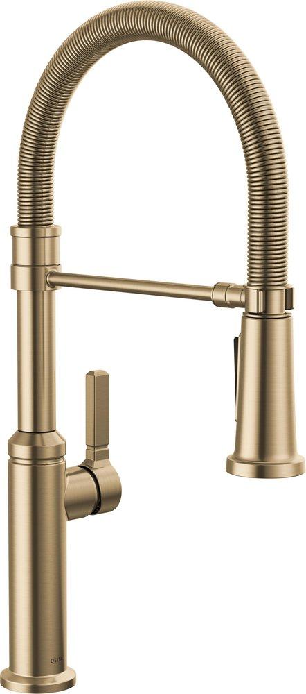 Delta Faucet Rhett™ Single Handle Pull Down Kitchen Faucet in Champagne Bronze