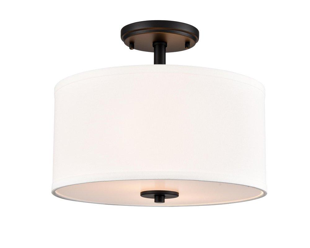 Millennium Lighting Guyten 13 in. 2-Light Semi-Flush Mount Ceiling Light in Matte Black