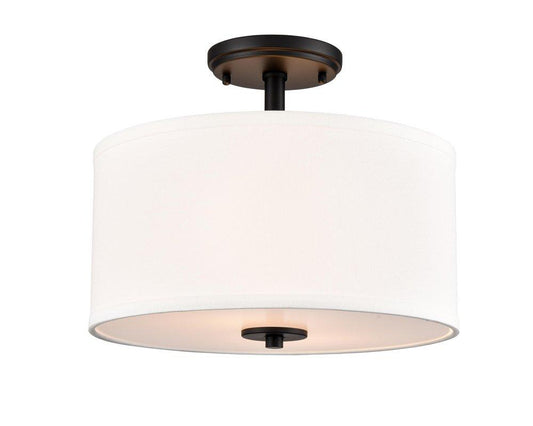 Millennium Lighting Guyten 13 in. 2-Light Semi-Flush Mount Ceiling Light in Matte Black