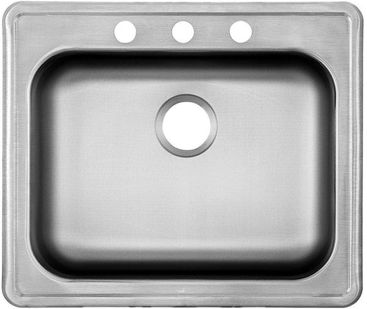 PROFLO® Bealeton 25 x 21 in. 3 Hole Stainless Steel Single Bowl Drop-in Kitchen Sink